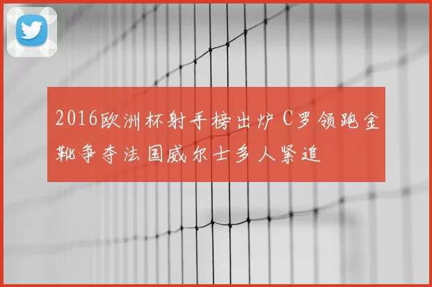 2016欧洲杯射手榜出炉 C罗领跑金靴争夺法国威尔士多人紧追